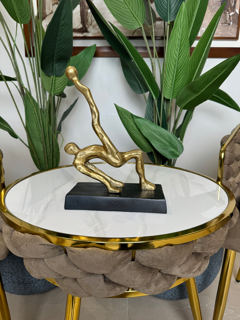 Sculpture Design "Pose Scorpion" Or et Noir Fait a Main 30cmx20cm