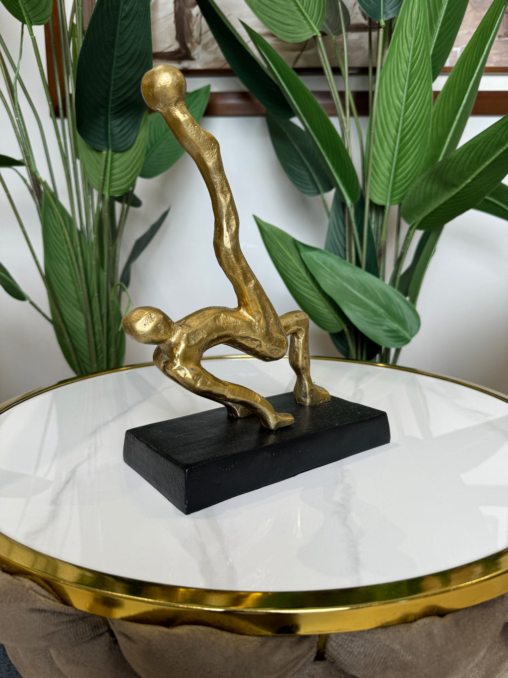 Sculpture Design "Pose Scorpion" Or et Noir Fait a Main 30cmx20cm