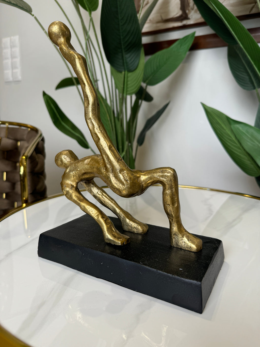 Sculpture Design "Pose Scorpion" Or et Noir Fait a Main 30cmx20cm