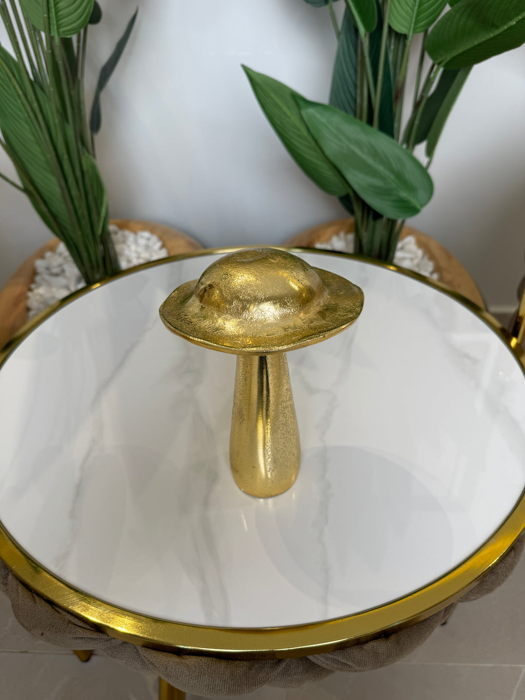 Champignon Métallique Doré 20 cm