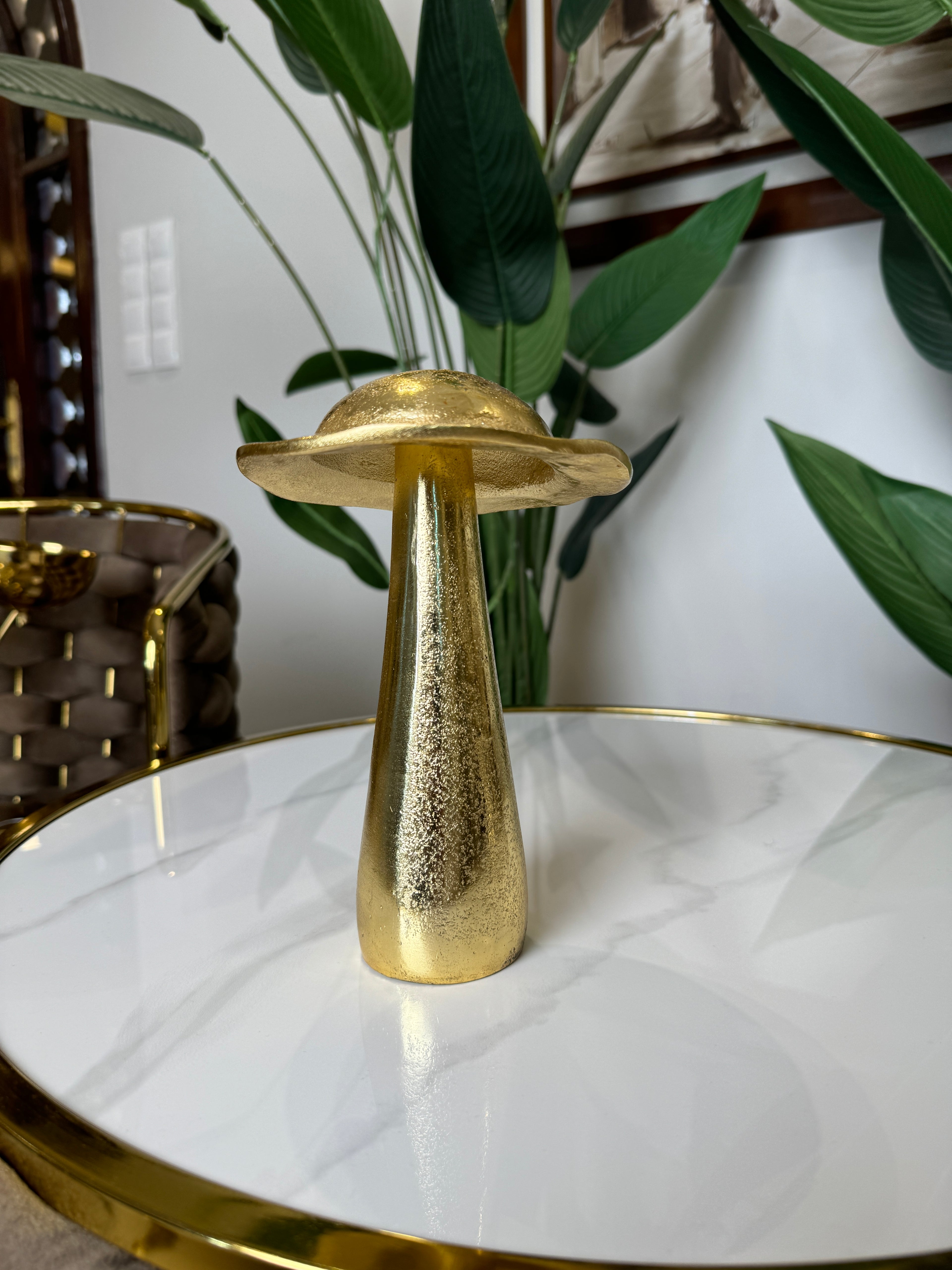 Champignon Métallique Doré 20 cm