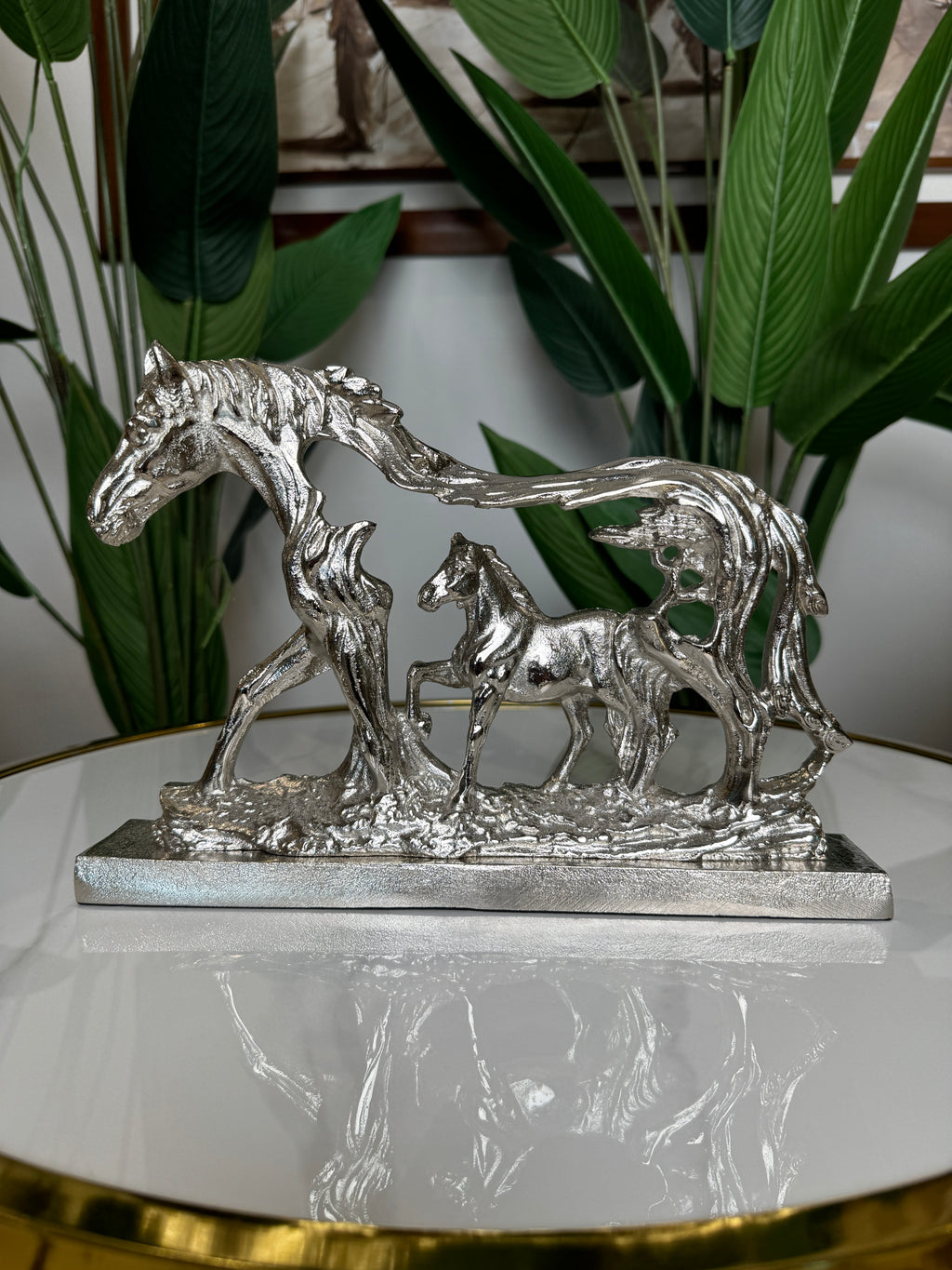 Statue de Cheval "Bonne Chance" Lamcy Plaza Silver