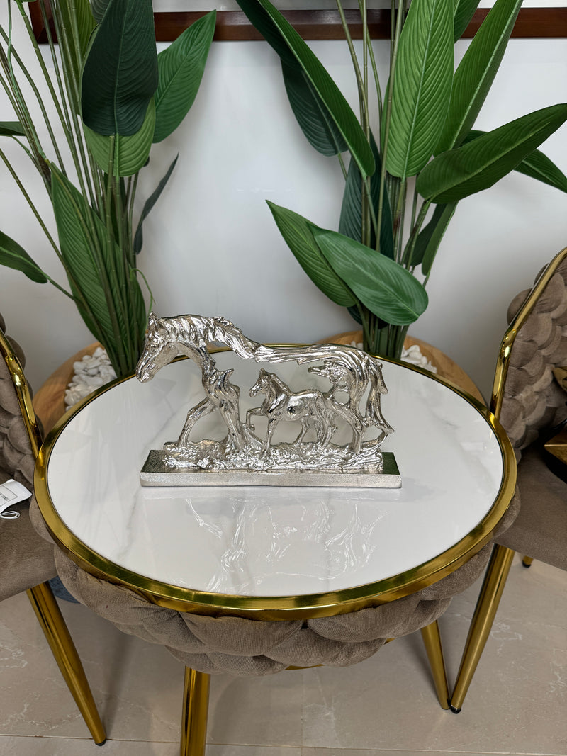 Statue de Cheval "Bonne Chance" Lamcy Plaza Silver