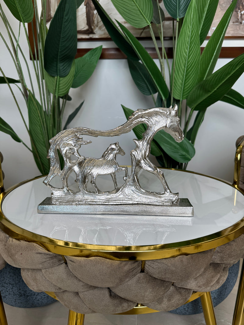 Statue de Cheval "Bonne Chance" Lamcy Plaza Silver