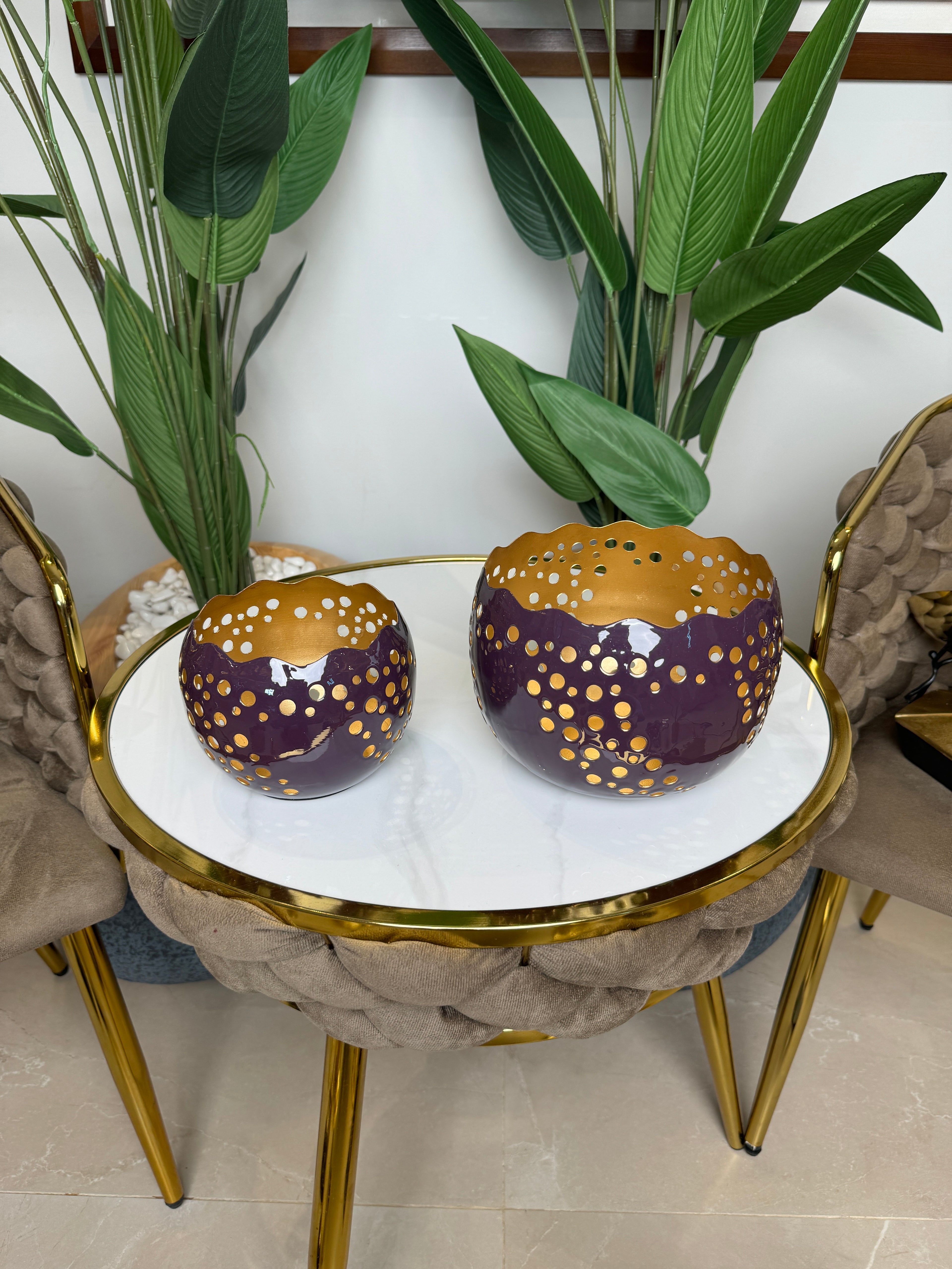 Bols Décoratifs Design Violet/Doré