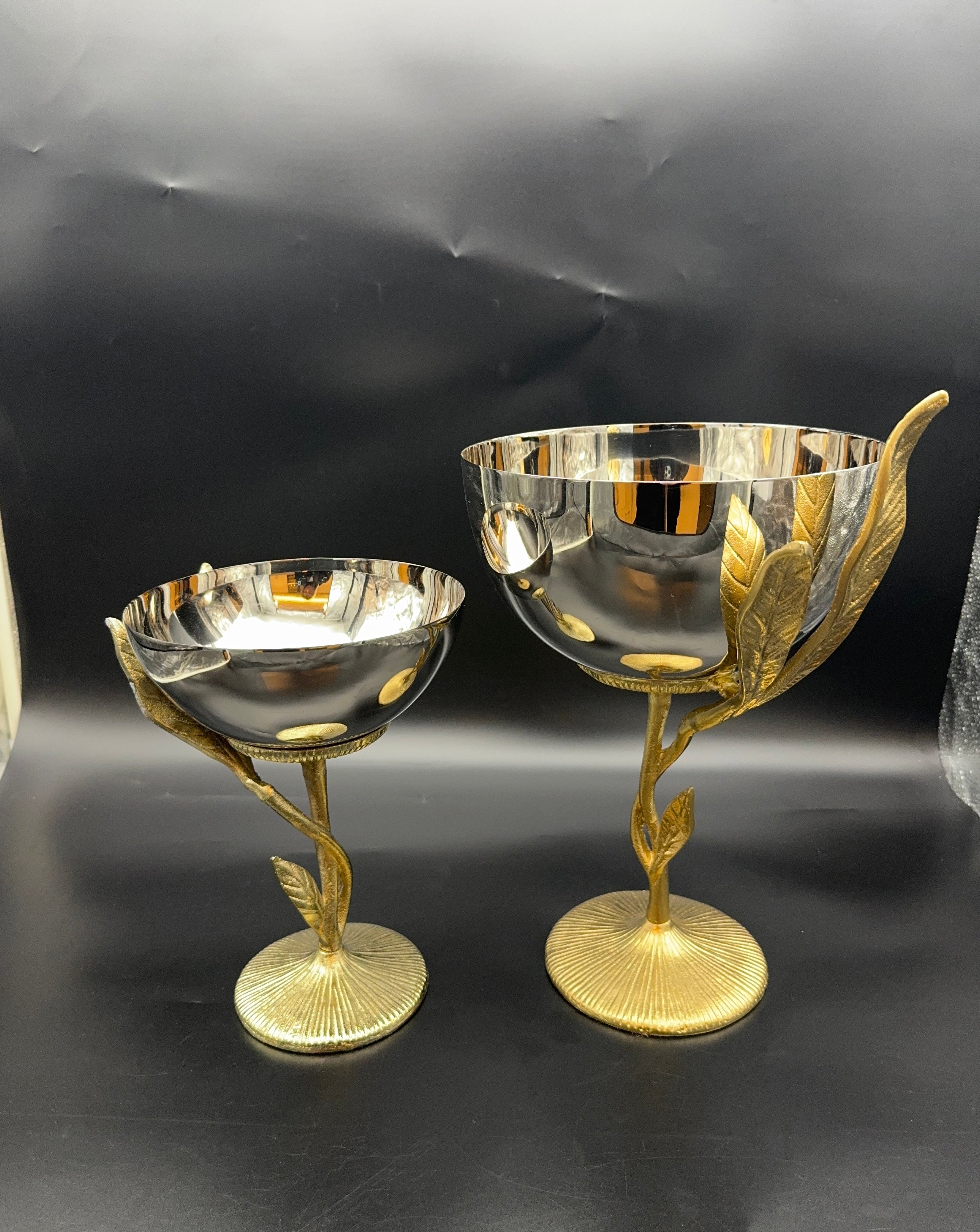 Bol Élégant Feuillage Doré en Acier Inoxydable