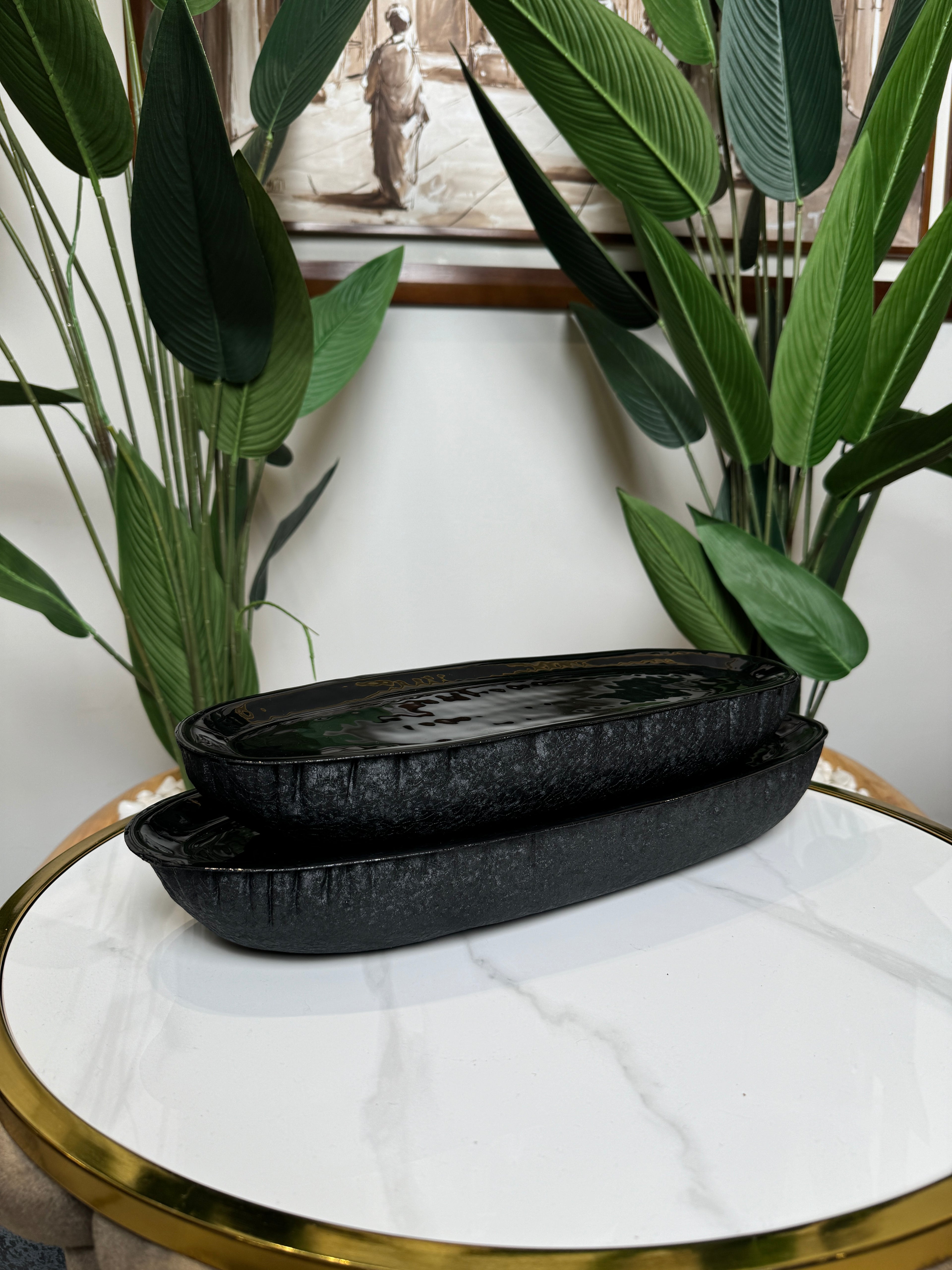 plateau décoratif bateau noire