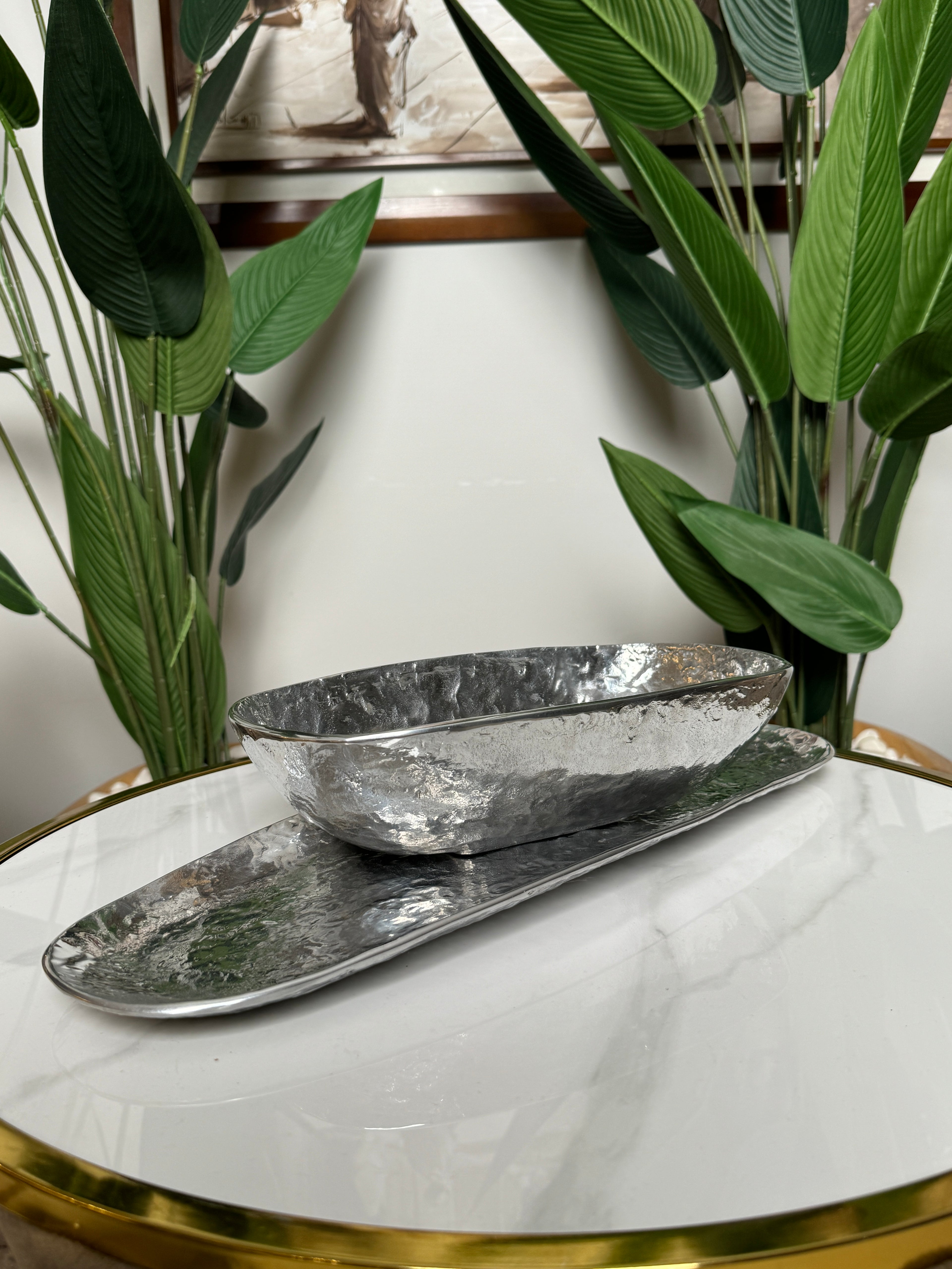 Duo de service métallique Élégance