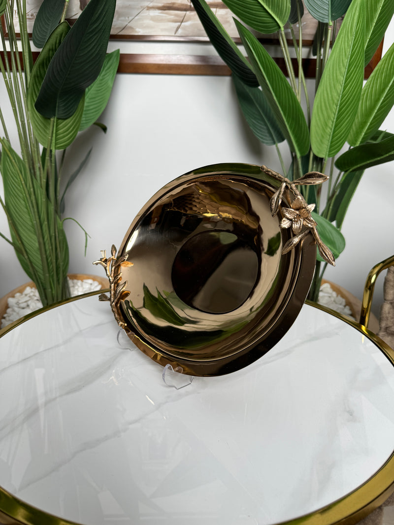 Plateau Chrome Bronze Floral ✨🌿
