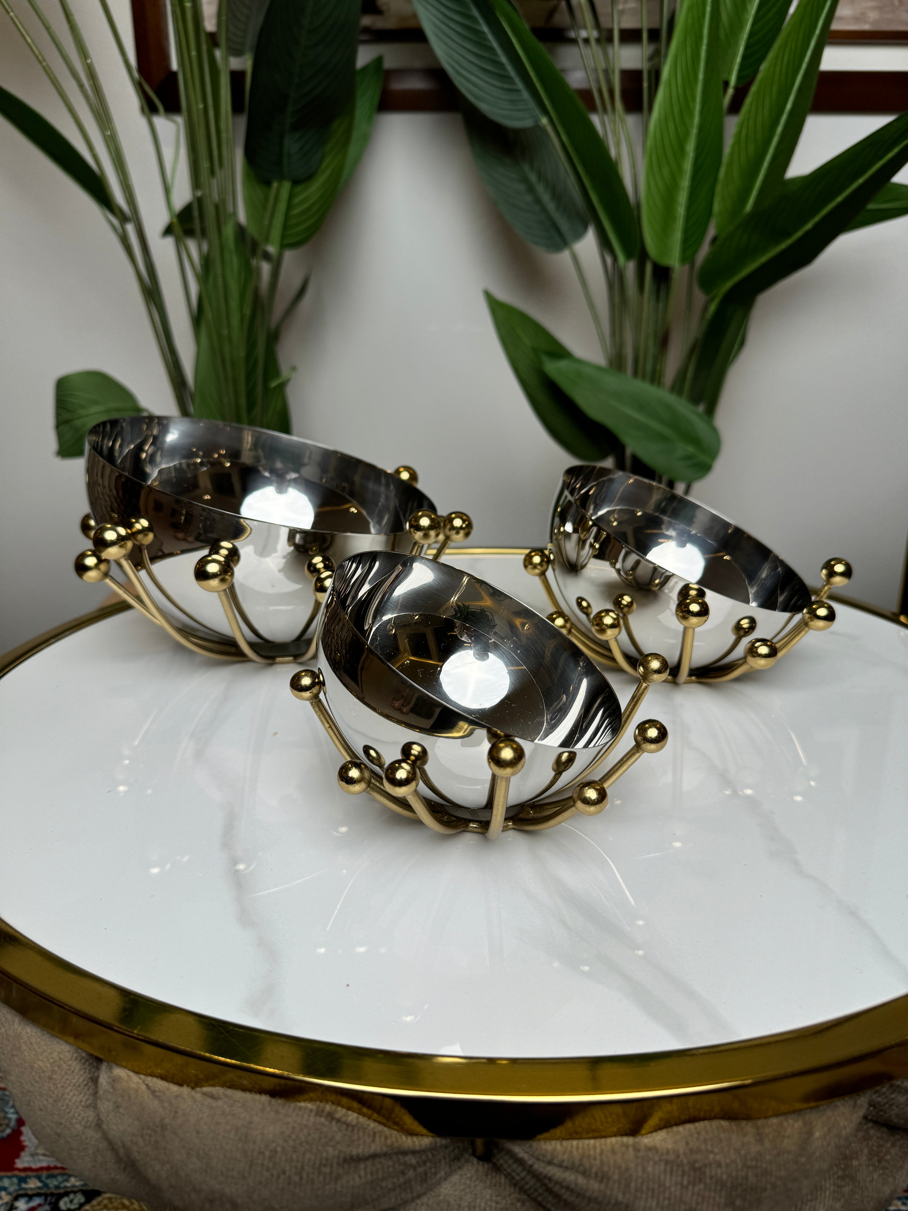 Bols Silver avec base dorée Spider