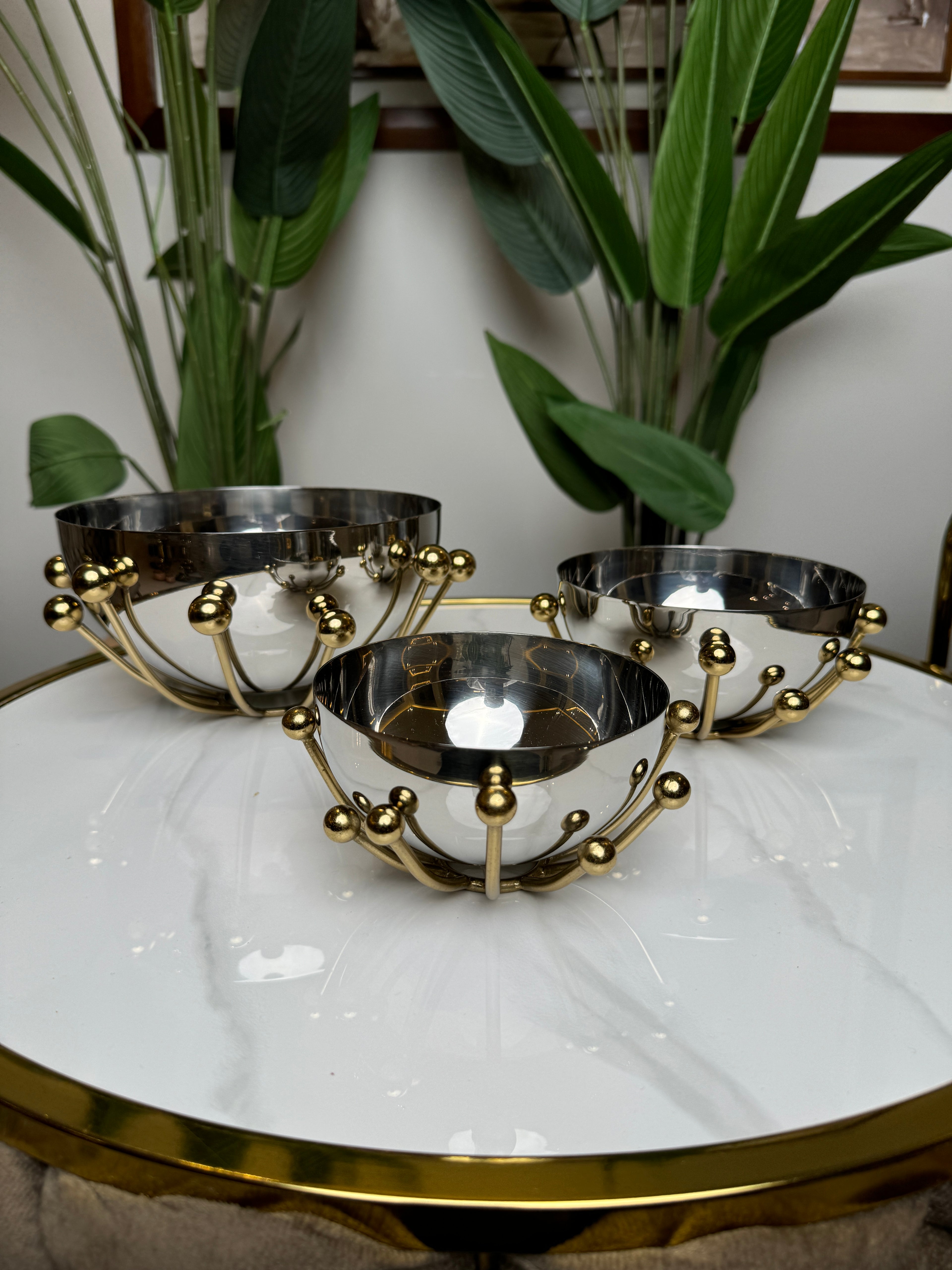 Bols Silver avec base dorée Spider