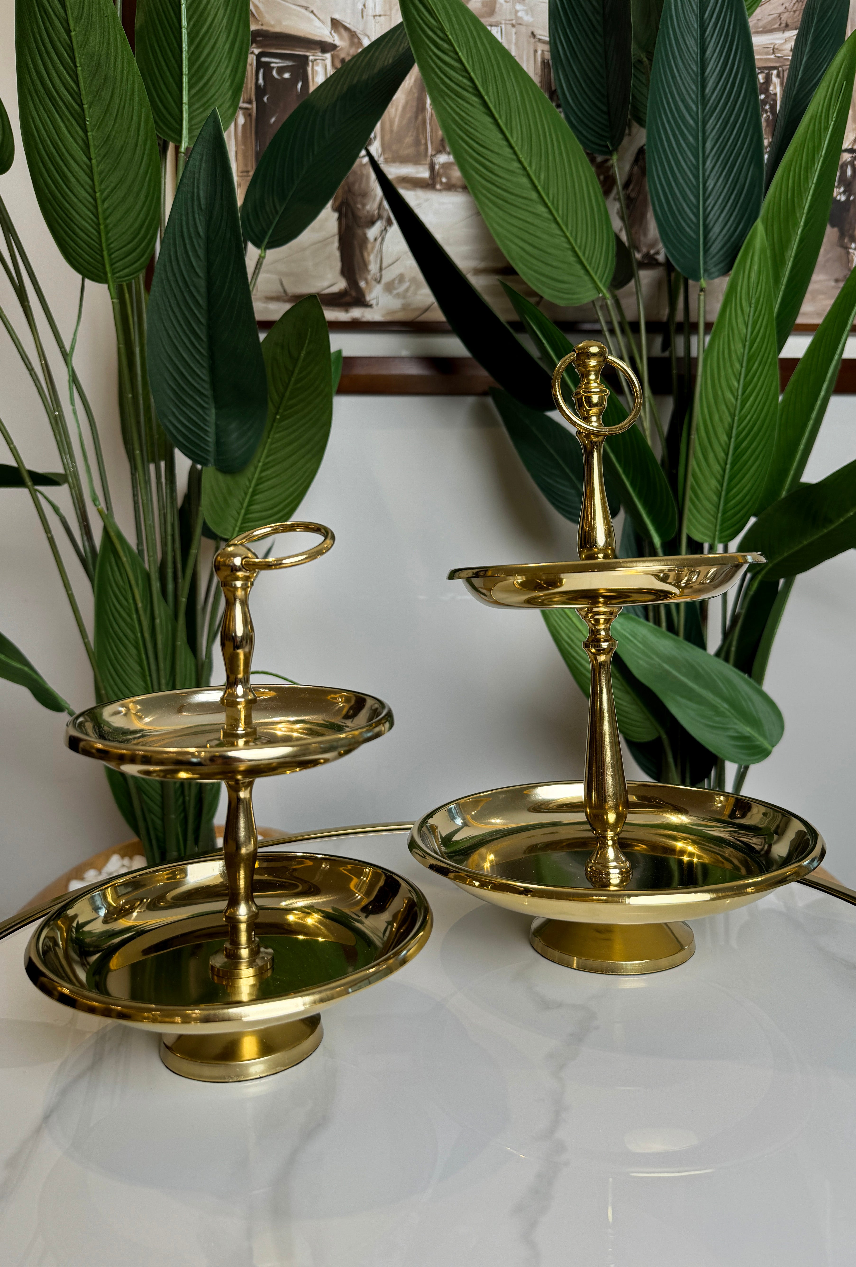 Présentoir doré en acier inoxydable